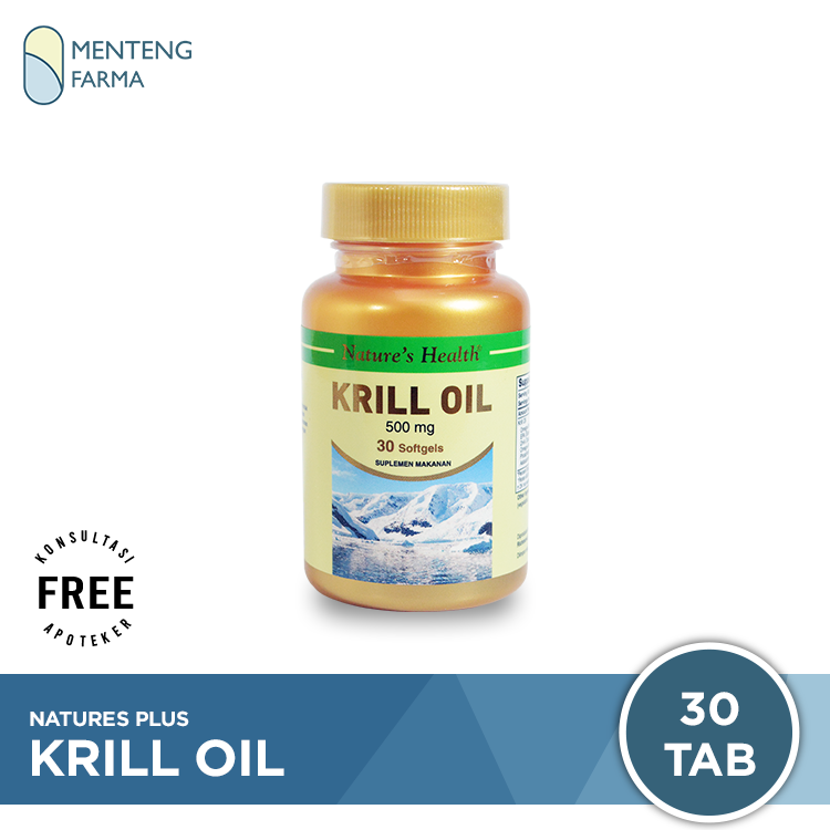 Natures Health Krill Oil Isi 30 Softgels - Sumber Omega 3 Terbaik - Menteng Farma