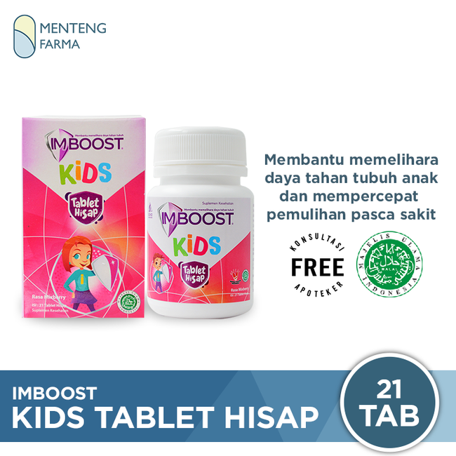 Imboost Kids Tablet Hisap - Suplemen Penambah Daya Tahan Tubuh Anak - Menteng Farma