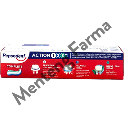 Pepsodent Action 123 Complete 190 Gr - Mencegah Gigi Berlubang, Membuat Gigi Tampak Putih dan Nafas - Menteng Farma