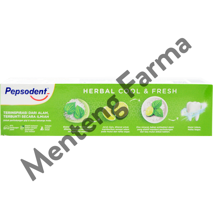 Pepsodent Action Herbal 120 Gr - Pasta Gigi Herbal dengan Ekstrak Daun Sirih - Menteng Farma