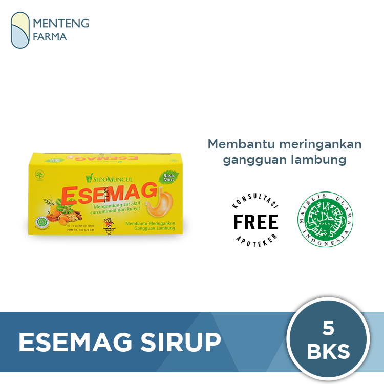 Esemag 10 mL 5 Sachet - Sirup Pereda Gangguan Lambung / Maag - Menteng Farma