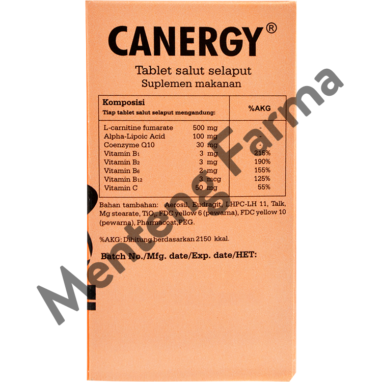 Canergy 15 Tablet - Suplemen Pendamping Diet / Suplemen Fitnes - Menteng Farma