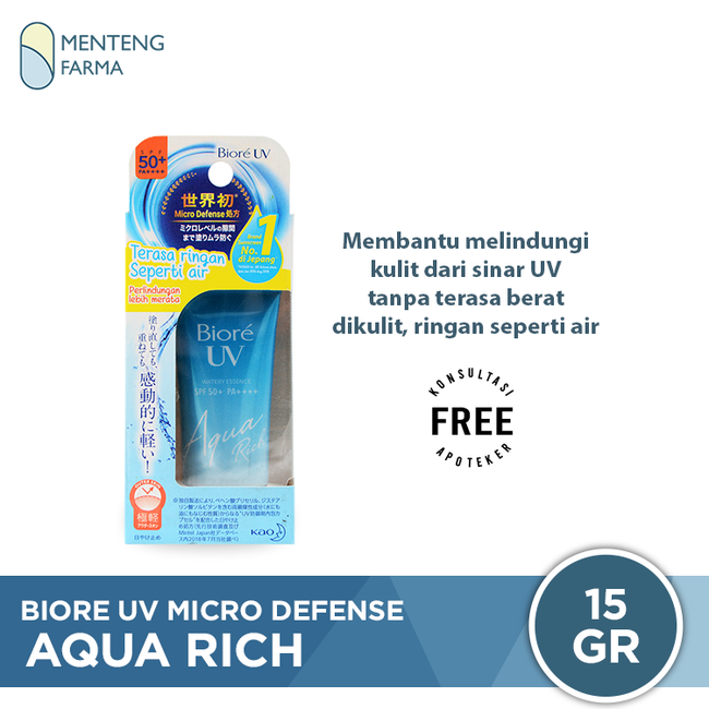 Biore UV Aqua Rich Watery Essence SPF50 15 Gr - Sunscreen Wajah - Menteng Farma
