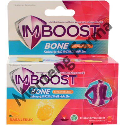 Imboost Bone Efferrvescent 8 Tablet - Suplemen Kesehatan Tulang dan Gigi - Menteng Farma