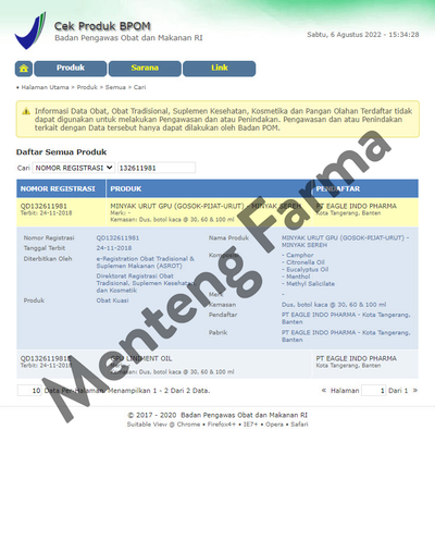 Minyak Urut GPU Cap Lang Minyak Sereh 30 mL - Minyak Urut Licin dan Hangat - Menteng Farma