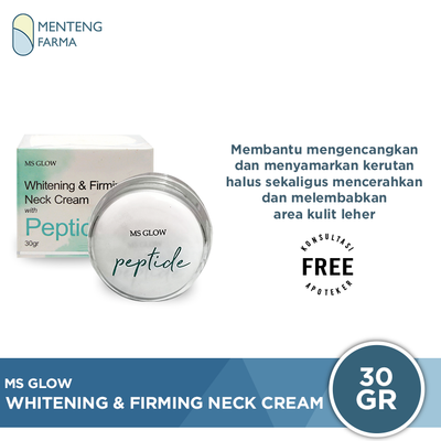 Ms Glow Whitening & Firming Neck Cream with Peptide 30 Gr - Krim Perawatan Kulit Leher - Menteng Farma