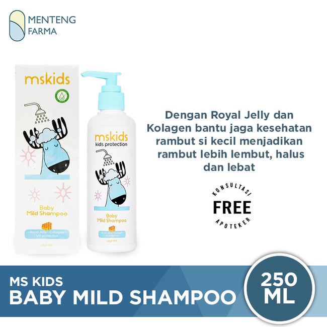 Ms Glow Kids Baby Mild Shampoo 250 mL - Shampoo Khusus Bayi dan Anak Tidak Pedih di Mata - Menteng Farma