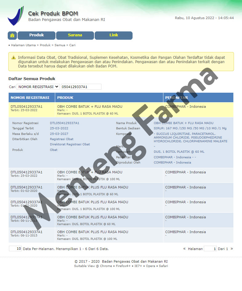 OBH Combi Batuk Plus Flu Madu 100 mL - Sirup Obat Batuk Flu - Menteng Farma