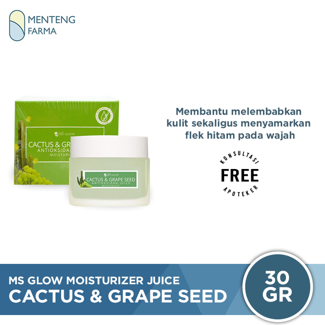 Ms Glow Cactus & Grape Seed Antioksidant Juice Moisturizer - Pelembab Wajah Anti Aging - Menteng Farma