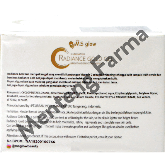 Ms Glow Radiance Gold Gel 15 Gr - Whitening Booster Dengan Ekstrak Gold dan Vitamin C - Menteng Farma