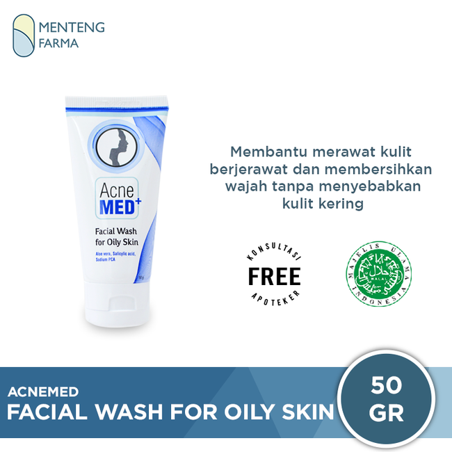 Acnemed Facial Wash for Oily Skin 50 Gr - Sabun Pembersih Muka Berjerawat - Menteng Farma