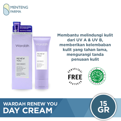 Wardah Renew You Day Cream 15 Gr - Pelembab Wajah Anti Aging - Menteng Farma