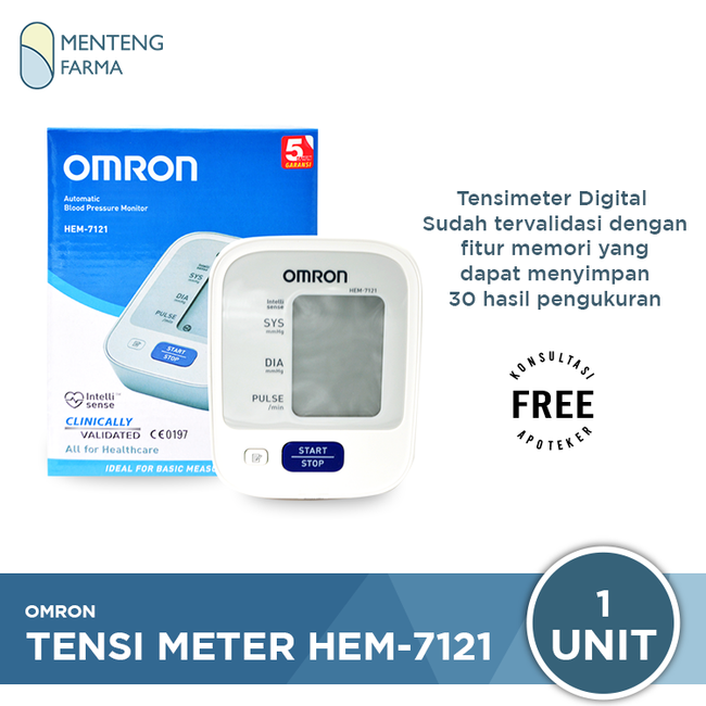 Tensimeter Digital Omron HEM-7121 - Alat Pengukur Tekanan Darah - Menteng Farma