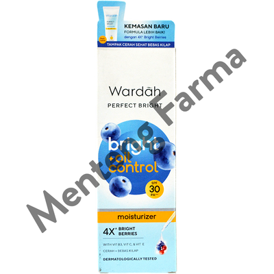 Wardah Perfect Bright Moisturizer SPF 30 20 mL - Krim Pelembab Wajah Cerah Bebas Kilap - Menteng Farma