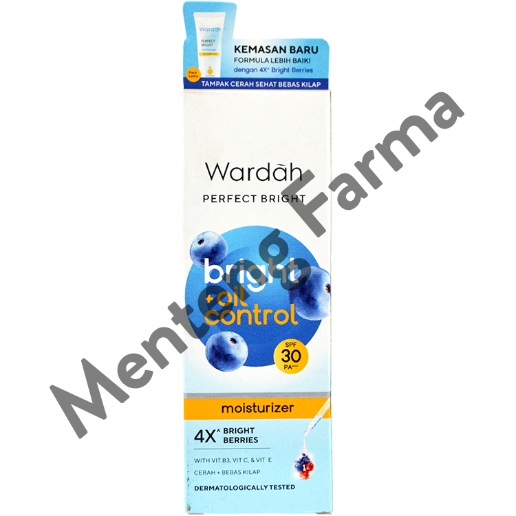 Wardah Perfect Bright Moisturizer SPF 30 20 mL - Krim Pelembab Wajah Cerah Bebas Kilap - Menteng Farma