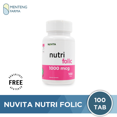 Nuvita Nutri Folic 1000 mcg 100 Tablet - Suplemen Asam Folat 1000 mcg - Menteng Farma