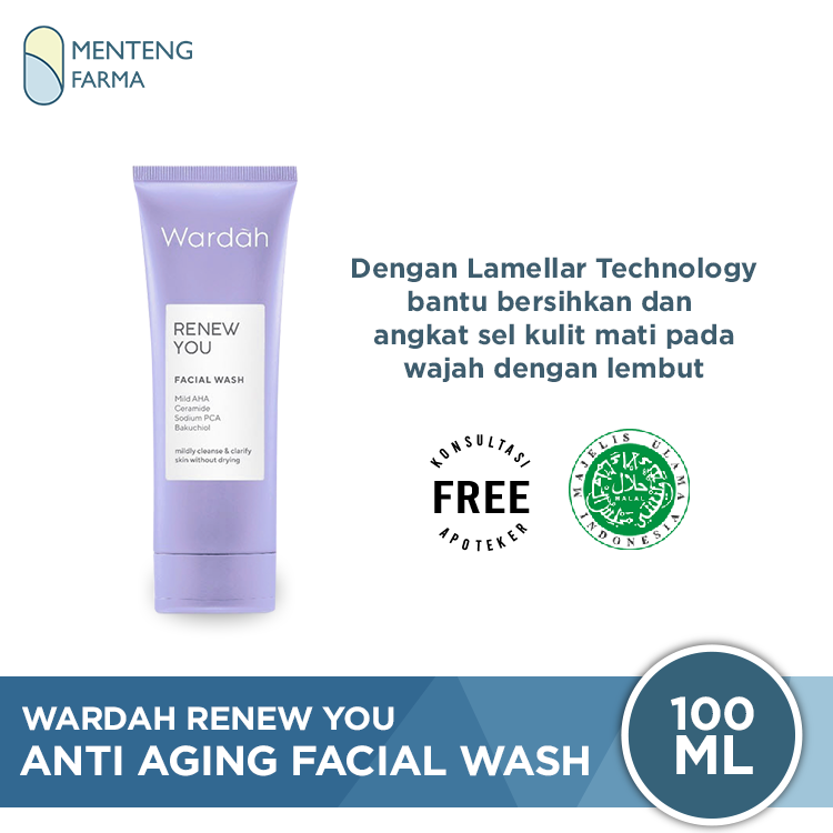 Wardah Renew You Anti Aging Facial Wash 100 mL - Pembersih Wajah Anti Aging - Menteng Farma