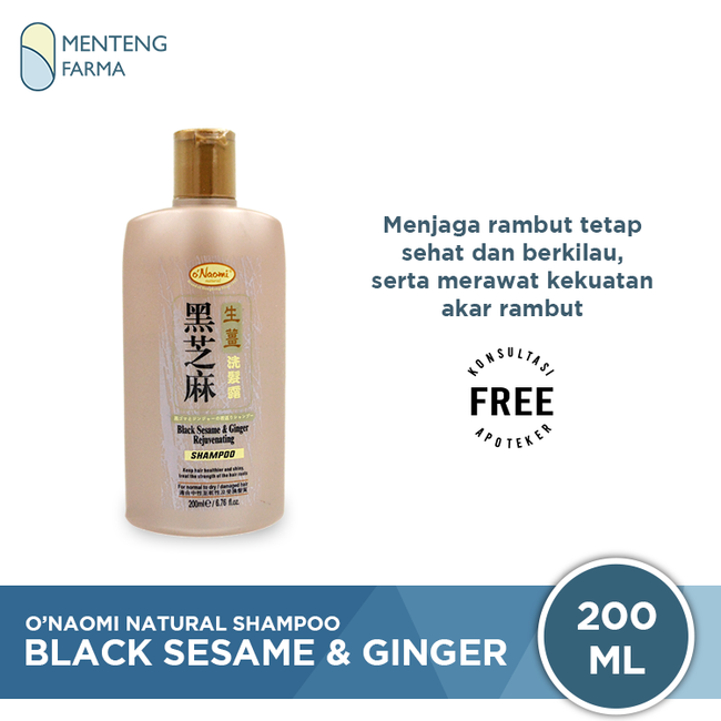 O'Naomi Black Sesame Ginger Shampoo 200 mL - Shampo Penghitam Rambut dan Pencegah Rambut Beruban - Menteng Farma