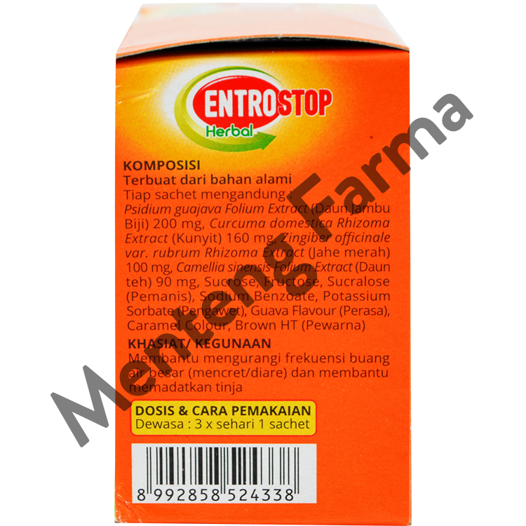 Entrostop Herbal Dewasa Sachet - Obat Diare Dengan Bahan Alami - Menteng Farma