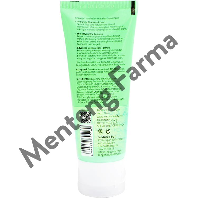 Wardah Nature Daily Aloe Hydramild Facial Wash 60 ML - Menteng Farma