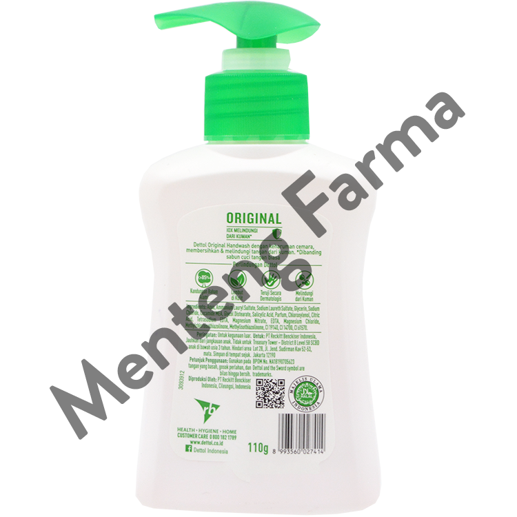 Dettol Handwash Original 110 ML - Sabun Cuci Tangan Antibakteri Aroma Pine - Menteng Farma