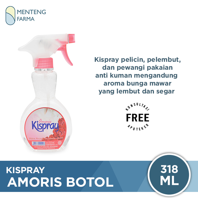 Kispray Pewangi dan Pelembut Botol Amoris 318 mL - Pewangi dan Pelembut Pakaian - Menteng Farma