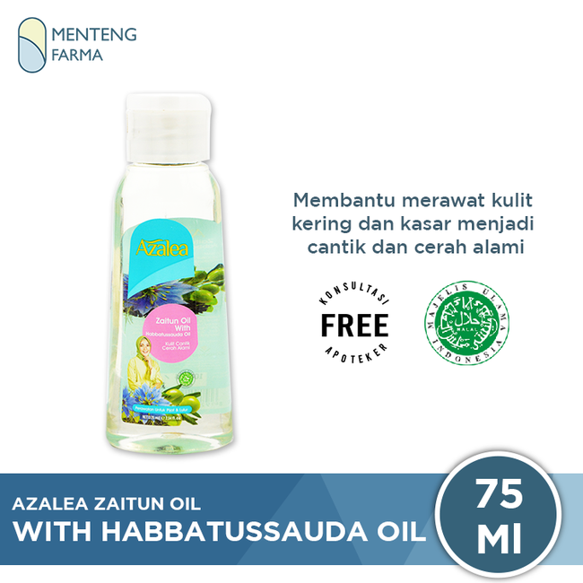 Azalea Zaitun Oil with Habbatussauda Oil 75 ML - Minyak Untuk Pijat dan Lulur - Menteng Farma