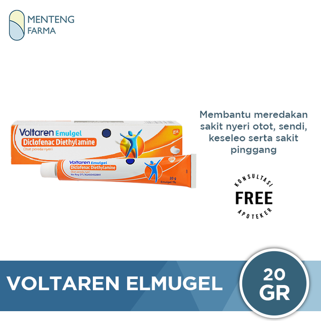 Voltaren Emulgel 20 Gr - Pereda Nyeri Otot dan Keseleo - Menteng Farma