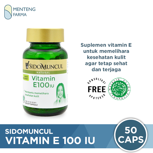 Sido Muncul Natural Vitamin E 100 IU 50 Kapsul Lunak - Menteng Farma