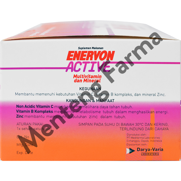 Enervon-C Active 4 Tablet Dus Isi 25 Strip - Suplemen Lengkap untuk Daya Tahan Tubuh - Menteng Farma