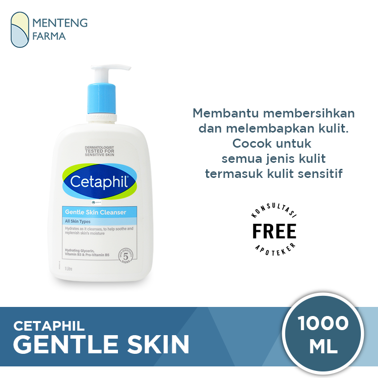 Cetaphil Gentle Skin Cleanser 1000 mL | Pembersih Wajah dan Tubuh - Menteng Farma