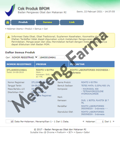 Rohto V-Extra 7 mL - Obat Tetes Mata Merah dan Kering - Menteng Farma