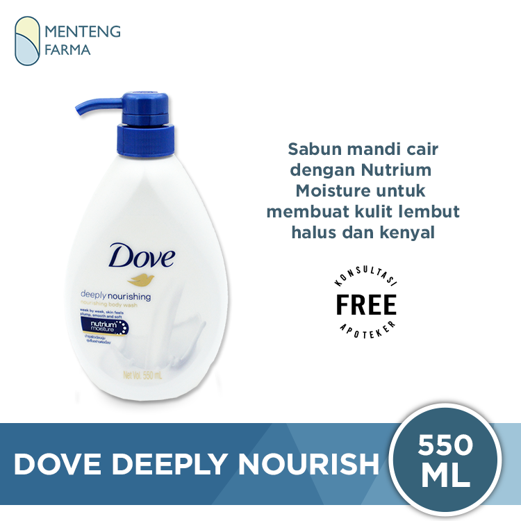 Dove Sabun Mandi Cair Deeply Nourishing 550 ML - Formula NutriumMoisture Menutrisi Melembabkan Kulit - Menteng Farma