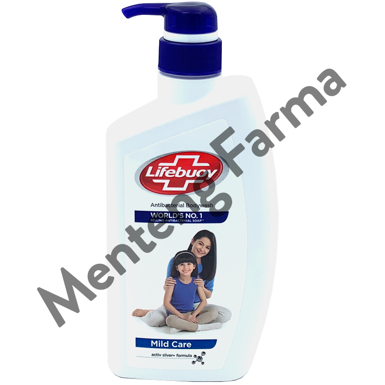 Lifebuoy Sabun Mandi Cair Pump Mild Care 500 ML - Sabun Antibakteri ActivSilver dan Milk Cream - Menteng Farma