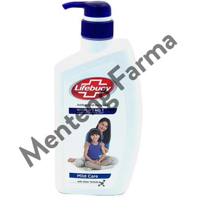 Lifebuoy Sabun Mandi Cair Pump Mild Care 500 ML - Sabun Antibakteri ActivSilver dan Milk Cream - Menteng Farma