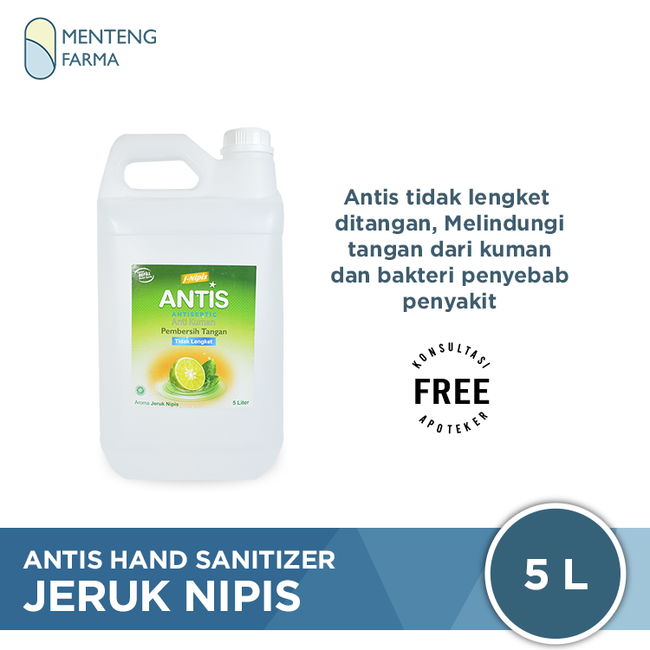 Antis Hand Sanitizer Kemasan Refill 5 Liter - Menteng Farma
