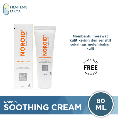 Noroid Soothing Cream 80 mL - Pelembab Kulit Kering dan Bersisik - Menteng Farma