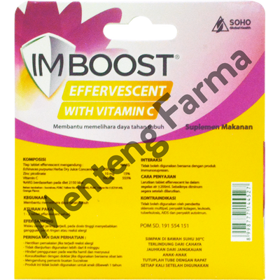 Imboost Effervescent with Vitamin C Rasa Jeruk 8 Tablet - Menteng Farma