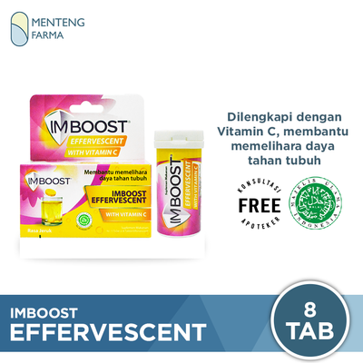 Imboost Effervescent with Vitamin C Rasa Jeruk 8 Tablet - Menteng Farma