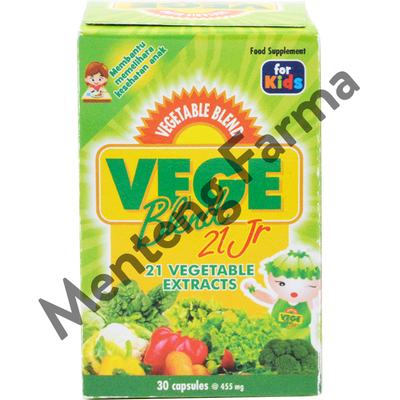 Vegeblend 21 Jr 30 Kapsul - Suplemen Ekstrak Sayuran Khusus Anak - Menteng Farma