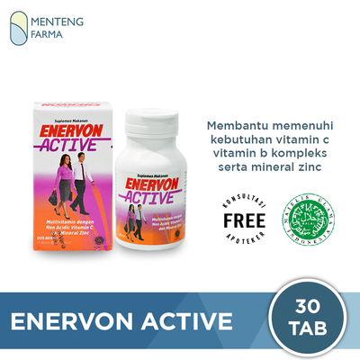 Enervon-C Active 30 Tablet - Suplemen Lengkap untuk Daya Tahan Tubuh - Menteng Farma