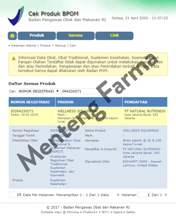 Wellness Squamega Isi 100 Kapsul - Suplemen Squalene dan Omega 3, 6, 9 - Menteng Farma