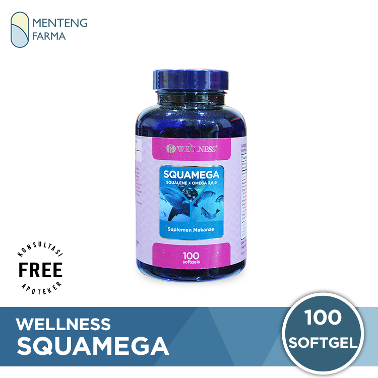 Wellness Squamega Isi 100 Kapsul - Suplemen Squalene dan Omega 3, 6, 9 - Menteng Farma