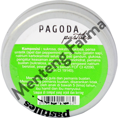 Pagoda Pastiles Rasa Apel 10 Gram - Permen Pelega Tenggorokan - Menteng Farma