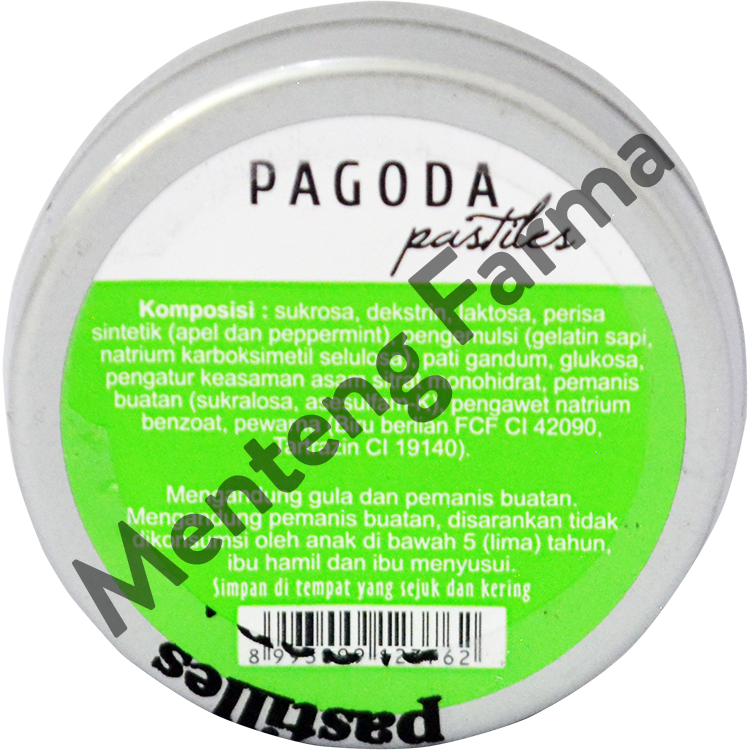 Pagoda Pastiles Rasa Apel 10 Gram - Permen Pelega Tenggorokan - Menteng Farma