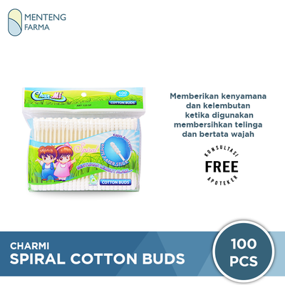 Charmi Cotton Buds Spiral Art 125 SP Isi 100 Pcs - Pembersih Telinga - Menteng Farma