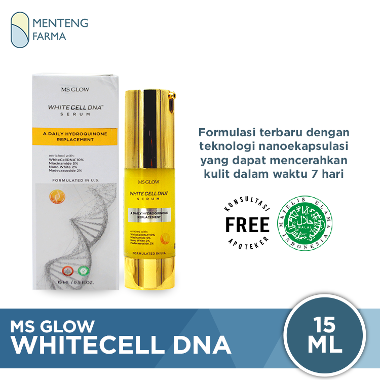 Ms Glow White Cell DNA Serum 15 mL - Formula Nanoencapsulation Mencerahkan Dalam 7 Hari - Menteng Farma