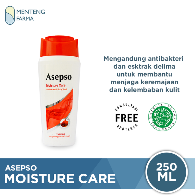 Asepso Body Wash Moisture Care 250 ML - Sabun Cair Antibacterial - Menteng Farma