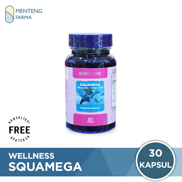 Wellness Squamega Isi 30 Kapsul - Suplemen Squalene dan Omega 3, 6, 9 - Menteng Farma