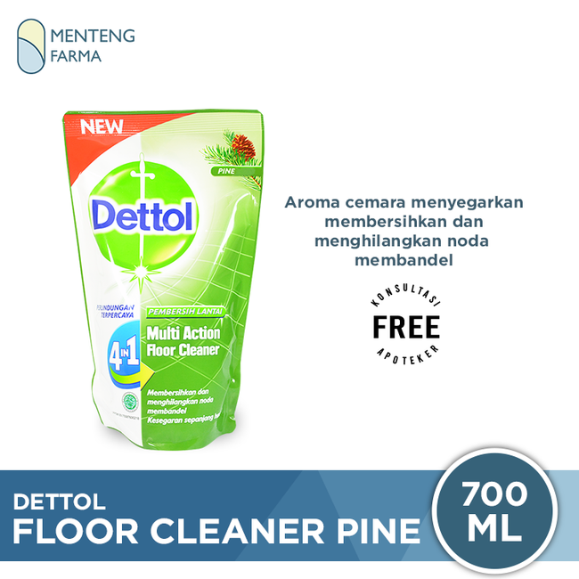 Dettol Multi Action Floor Cleaner Pine 700 ML - Pembersih Lantai - Menteng Farma